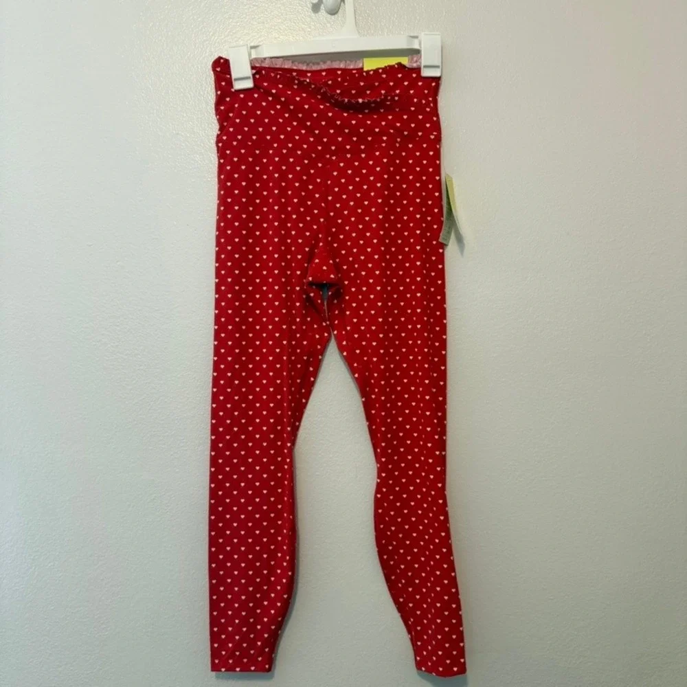 All In Motion Red Heart Everyday Soft Crossover Leggings Medium 7/8 Length